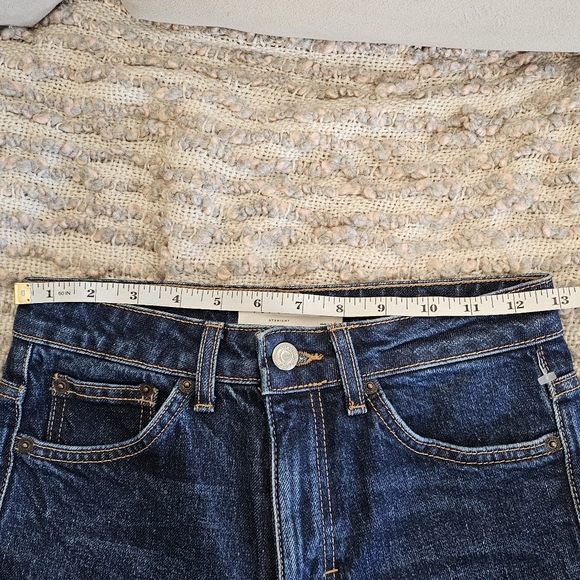 Topshop Raw Hem straight Leg High Rise Jeans in Indigo Size 26 - Picture 12 of 15